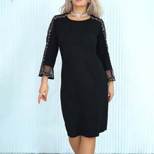 Kleid mit Spitzenärmeln | Transparente Details | Elegant und Feminin – Schwarz