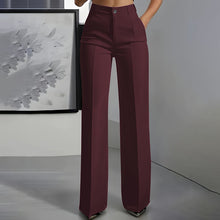 Britta | Damen Anzughose Hohe Taille Business Elegant – Weinrot