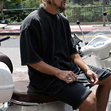 Eamon - lässiges Oversize T-Shirt- und Shorts-Set – Schwarz