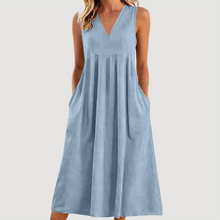 Milanie – Ärmelloses Midikleid – Blau