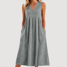 Milanie – Ärmelloses Midikleid – Grau