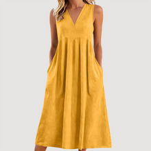 Milanie – Ärmelloses Midikleid – Gelb
