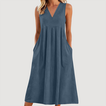 Milanie – Ärmelloses Midikleid – Marineblau