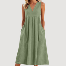 Milanie – Ärmelloses Midikleid – Hellgrün