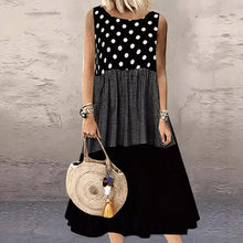 Shezina – Ärmelloses Patchwork-Kleid – Schwarz
