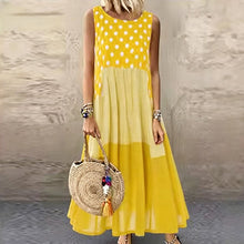 Shezina – Ärmelloses Patchwork-Kleid – Gelb