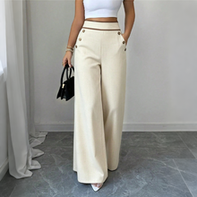 Selvie – Hose Mit Weitem Bein und Zierknöpfen – Aprikose