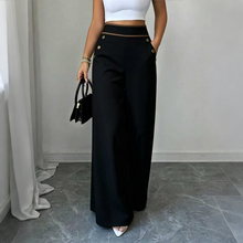 Selvie – Hose Mit Weitem Bein und Zierknöpfen – Schwarz