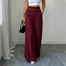 Selvie – Hose Mit Weitem Bein und Zierknöpfen – Burgund