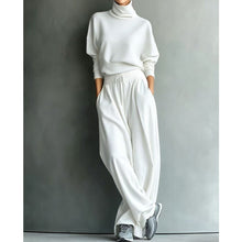 Phylles – Zweiteiliges Set mit Rollkragenpullover Und Hose Mit Weitem Bein – Weiß