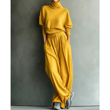 Phylles – Zweiteiliges Set mit Rollkragenpullover Und Hose Mit Weitem Bein – Gelb