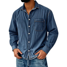 Brindan – Langärmliges Jeanshemd mit Knöpfen – Dunkelblau