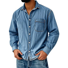 Brindan – Langärmliges Jeanshemd mit Knöpfen – Hellblau