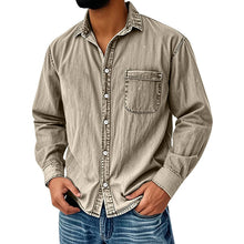 Brindan – Langärmliges Jeanshemd mit Knöpfen – Khaki
