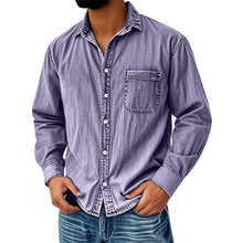 Brindan – Langärmliges Jeanshemd mit Knöpfen – Lila