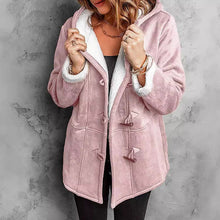 Didienne - Langärmeliger Mantel Mit Kapuze Aus Kunstwildleder – Rosa