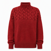 Jimmima – Gestrickter Rollkragen Pullover – Burgunderrot