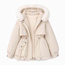Wenqing – Winterjacke Mit Kapuze Aus Kunstfell – Beige