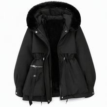 Wenqing – Winterjacke Mit Kapuze Aus Kunstfell – Schwarz