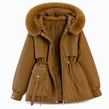 Wenqing – Winterjacke Mit Kapuze Aus Kunstfell – Braun