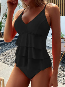 Irma | Damen Einteiliger Badeanzug Elegant Sommer Modern – Schwarz