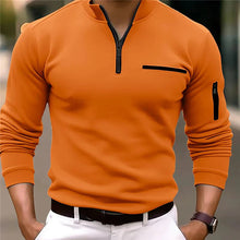 Luxe Herrensweater mit Reißverschluss - Davy – Orange