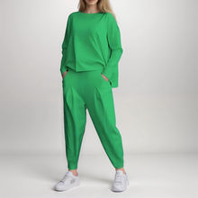 Zweiteiler mit Langarmshirt | Lockere Passform | Minimalistischer Look – Grün