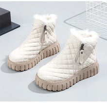 Gesteppte Damen Winterstiefeletten – Gefütterte, wasserabweisende Stiefel mit rutschfester Sohle und bequemem Design – Weiß