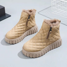 Gesteppte Damen Winterstiefeletten – Gefütterte, wasserabweisende Stiefel mit rutschfester Sohle und bequemem Design – Khaki