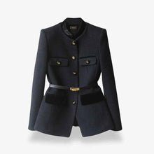 Tweed-Blazer tailliert geschnitten – Schwarz