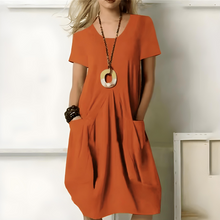 Rochelle® | Elegantes Baumwollkleid mit Bauchwickel – Orange