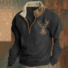Nohan – Elegantes Sweatshirt Mit Hirschmotiv – Schwarz