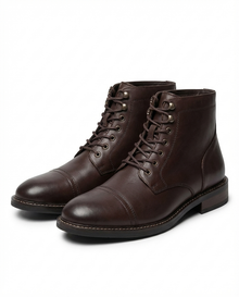 Andersan – Lederstiefel mit Schnürung – Dunkelbraun