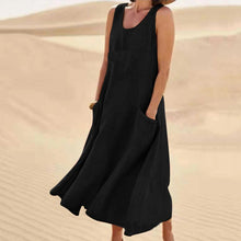 Lena | Kordelkleid mit Taschen – Schwarz