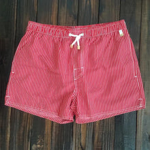 Gestreifte Herren Badeshorts - Modisch und bequem – Weinrot