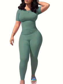 Bequemer Vintage-langer Trainings- & Jogginganzug für Damen | Perfekt für Freizeit – Grün