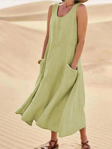 Lena | Kordelkleid mit Taschen – Grün