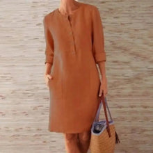 Lena | Kleid mit langen Ärmeln – Braun