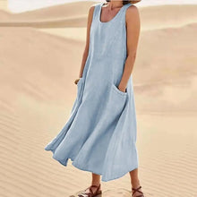 Lena | Kordelkleid mit Taschen – Blau