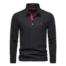 Klassiek Heren Poloshirt met Lange Mouwen - Felix – Schwarz