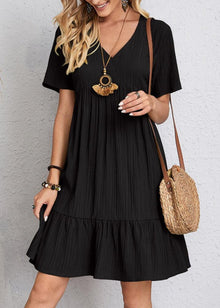 Bora | Figurschmeichelndes Sommerkleid – Schwarz