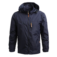 Trendige Softshelljacke mit verstellbarer Kapuze für Herren | Ideal für den Winter – Blau