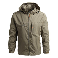 Trendige Softshelljacke mit verstellbarer Kapuze für Herren | Ideal für den Winter – Khaki
