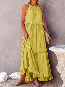 Amelia | Langes lockeres Sommerkleid – Gelb