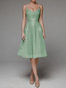 Elegantes A-Linien-Kleid | Spaghettiträger | Femininer Chic – Grün