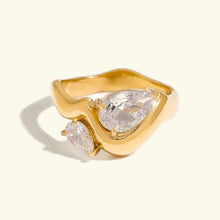 Verlobungsring Tropfenform Gold – Gold