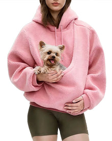 Rendall – Langarm-Hoodie Mit Tasche Für Haustiere – Rosa