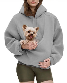 Rendall – Langarm-Hoodie Mit Tasche Für Haustiere – Grau