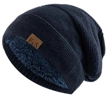 Warme Strickmütze – Dunkelblau