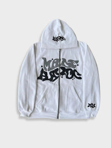 Vintage Bestickte Hoodie Mit Tasche Für Herren | Casual Streetwear für Alltag – Weiß